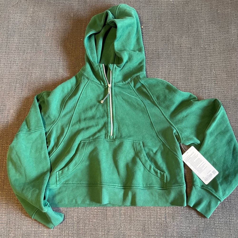 NWT Lululemon 1/2 Zip Scuba Hoodie- Everglade Green